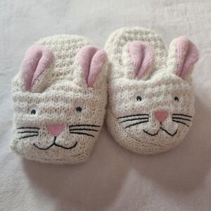 Bunny Rabbit Face Knit Sweater Slippers
